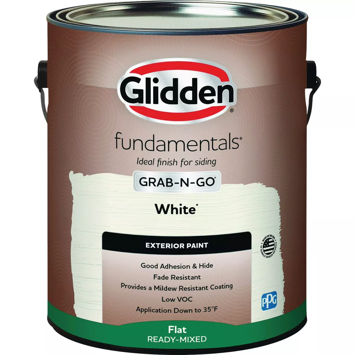 Glidden Fundamentals Exterior Grab-N-Go White Flat Gallon