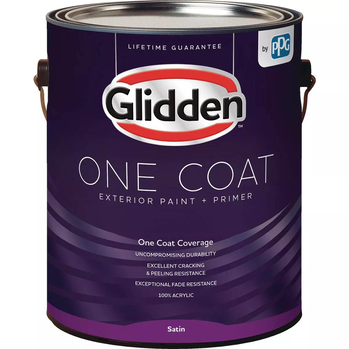 Glidden One Coat Exterior Paint + Primer Satin Midtone Base 1 Gallon