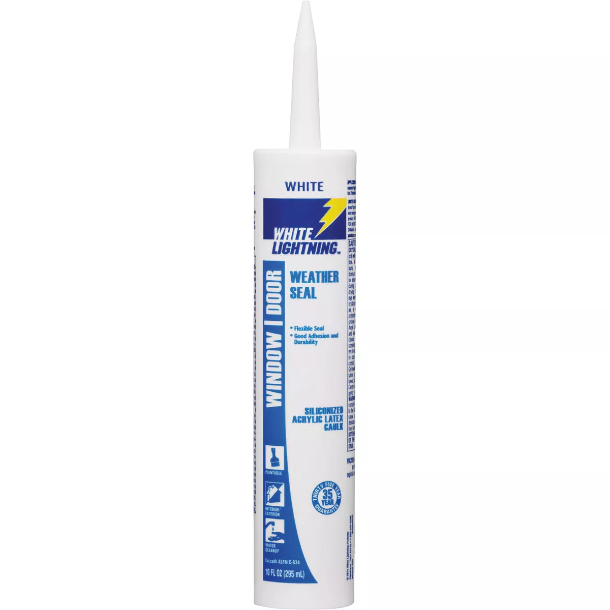 White Lightning 10 Oz. Weather Seal Window and Door Siliconized Acrylic Latex Caulk