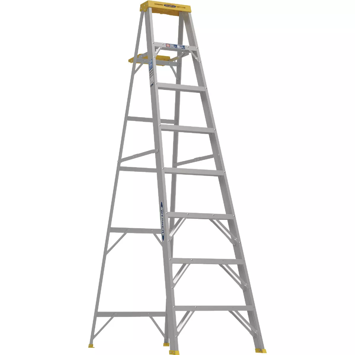 Werner 8 Ft. Aluminum Step Ladder with 250 Lb. Load Capacity Type I Ladder Rating