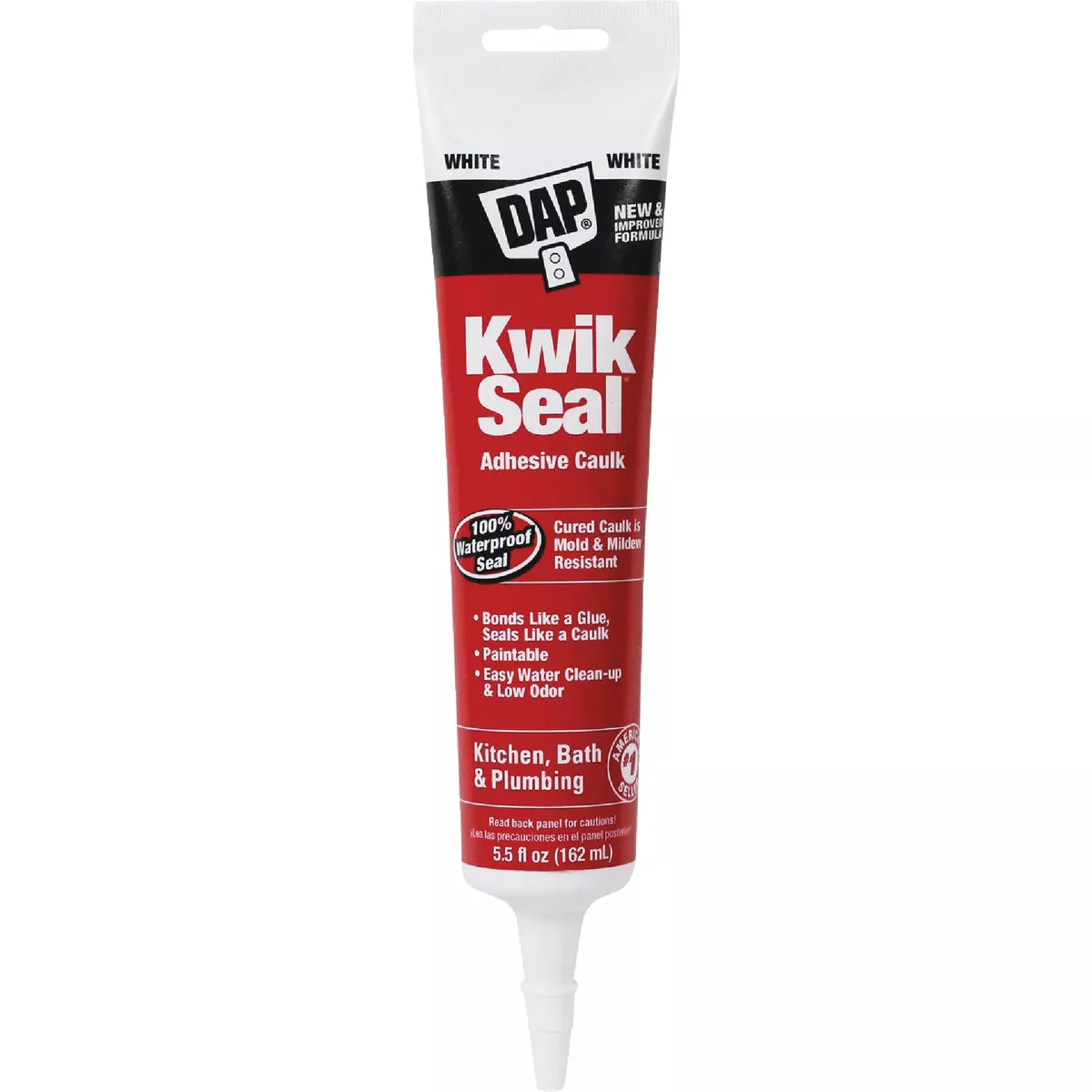 Dap Kwik Seal 5.5 Oz. White Kitchen & Bath Adhesive Caulk