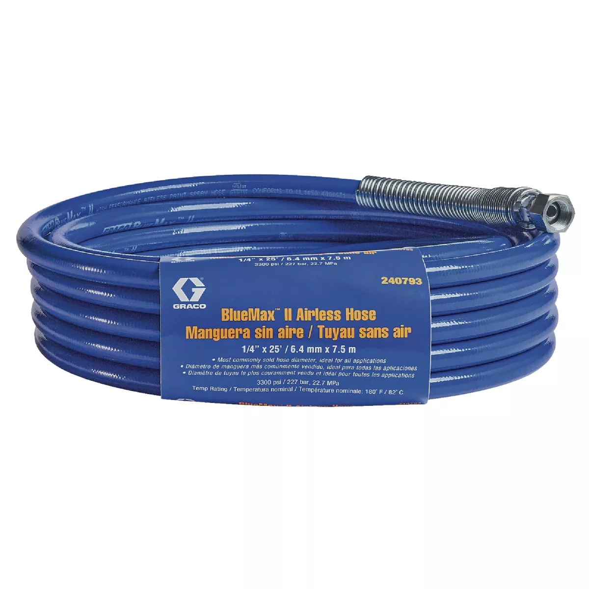 Graco 1/4 In. x 25 Ft. BlueMax II Airless Sprayer Hose - photo 2