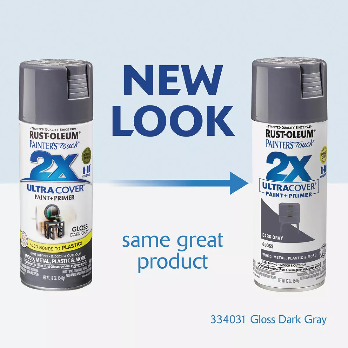 Rust-Oleum Painter's Touch 2X Ultra Cover 12 Oz. Gloss Paint + Primer Spray Paint, Dark Gray - photo 4