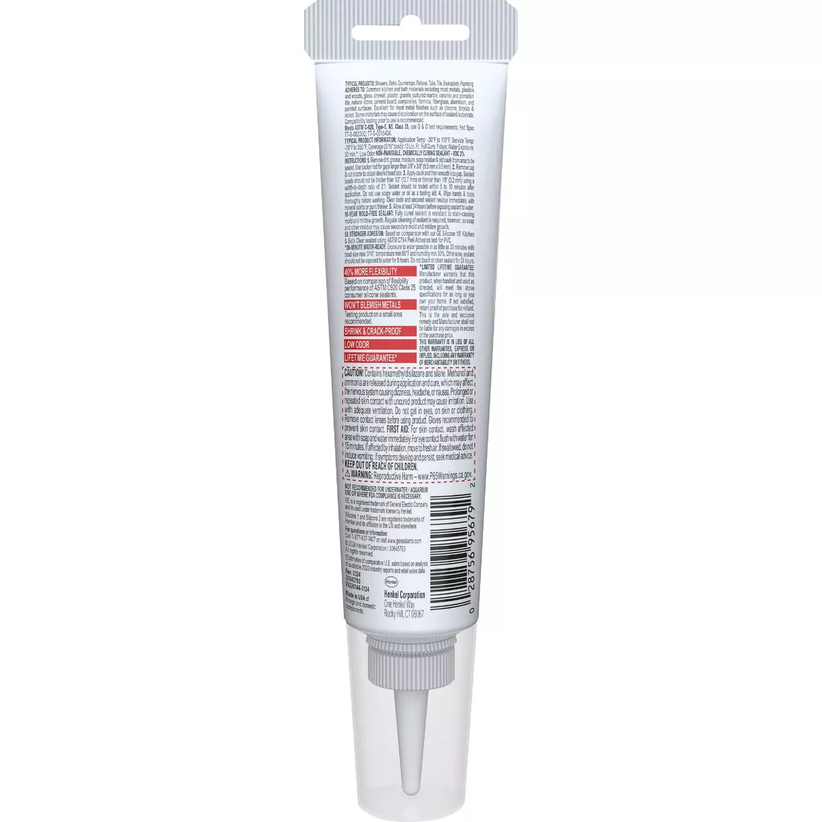 GE Advanced Silicone Kitchen & Bath Sealant, White, 2.8 Oz. Tube - photo 6