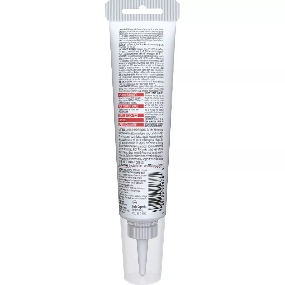 GE Advanced Silicone Kitchen & Bath Sealant, Clear, 2.8 Oz. Tube - photo 6