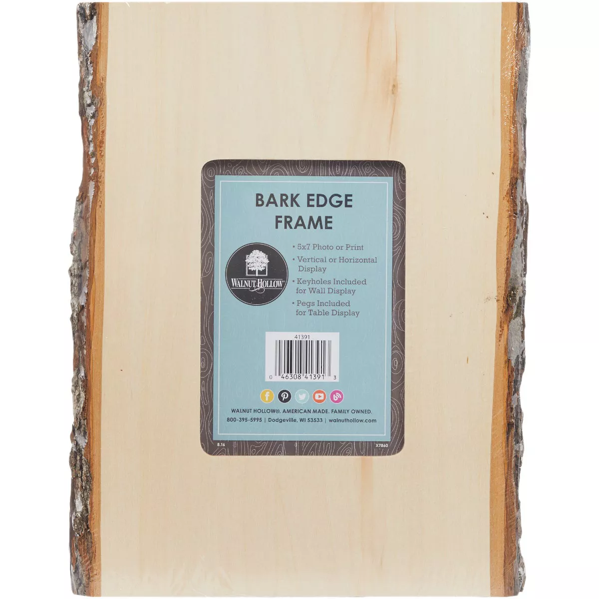 Walnut Hollow Bark Edge Unfinished Wood Picture Frame - photo 2