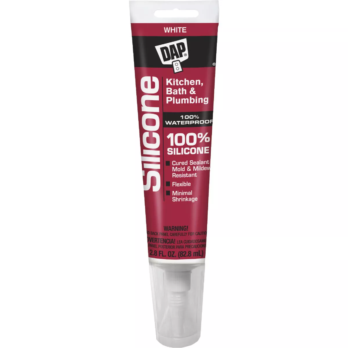 Dap 2.8 Oz. Kitchen & Bath 100% Silicone Rubber Sealant, White