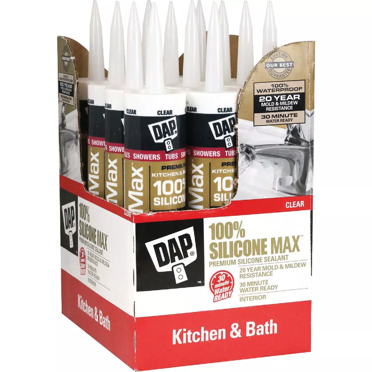 DAP Silicone Max 10 Oz. Clear Premium Kitchen, Bath & Plumbing 100% Silicone Sealant - photo 2