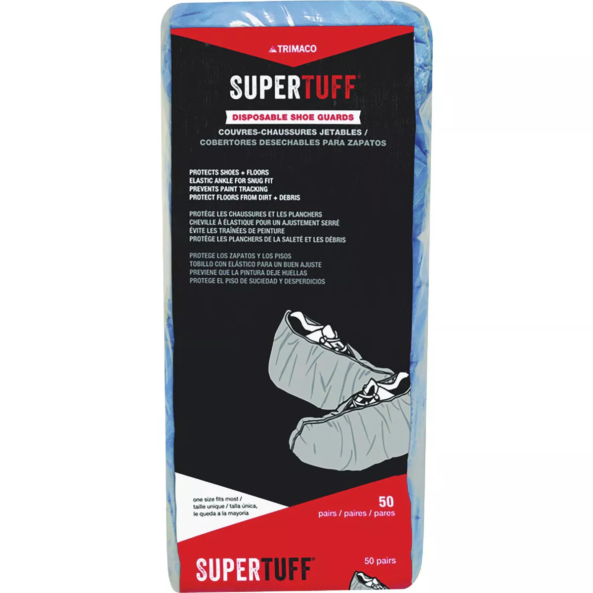 Trimaco SuperTuff Blue Slip Resistant Poly Shoe Guard (50-Pair)