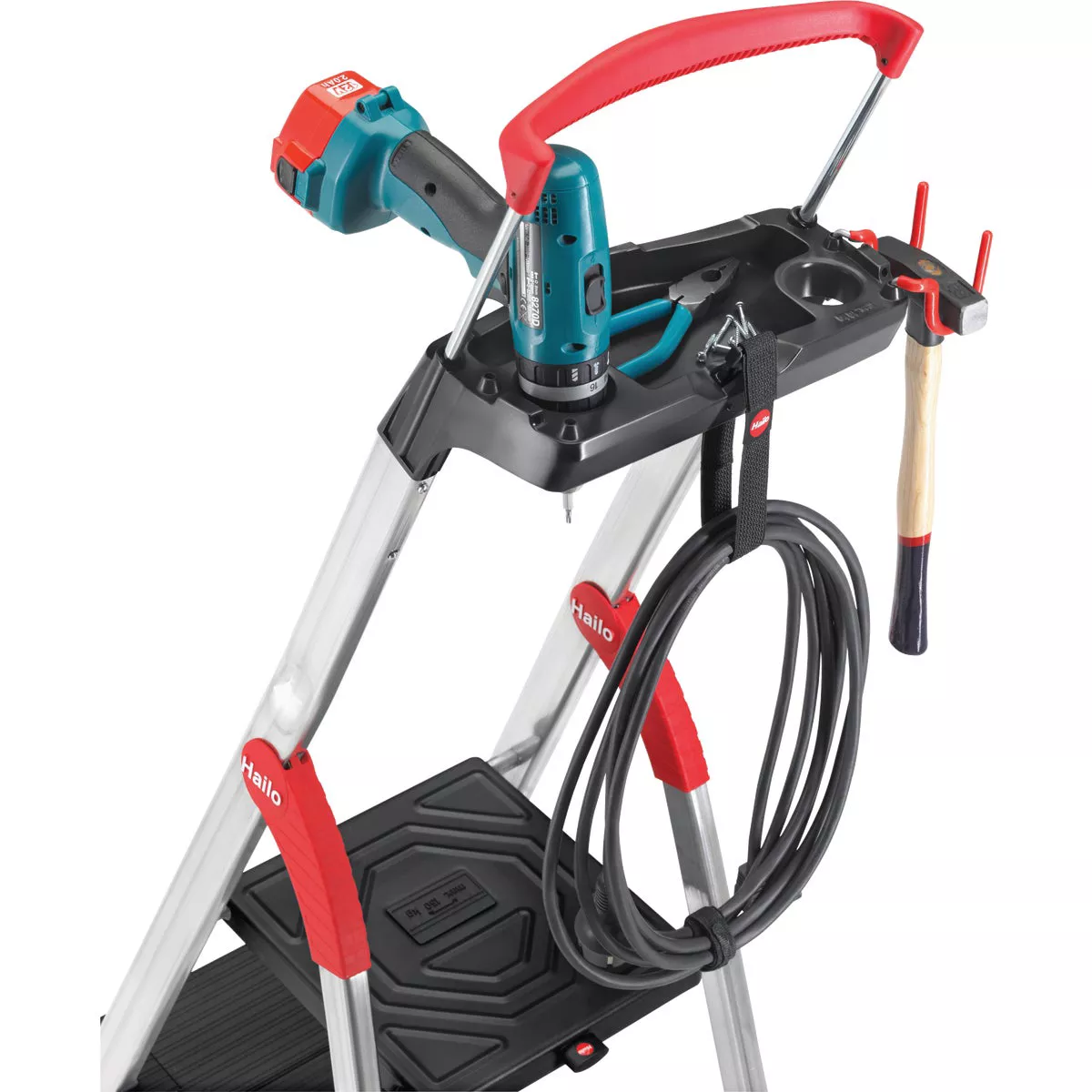 Hailo L100 4-Step Ladder with Adjustible Handrail & 330 Lb. Capacity - photo 3
