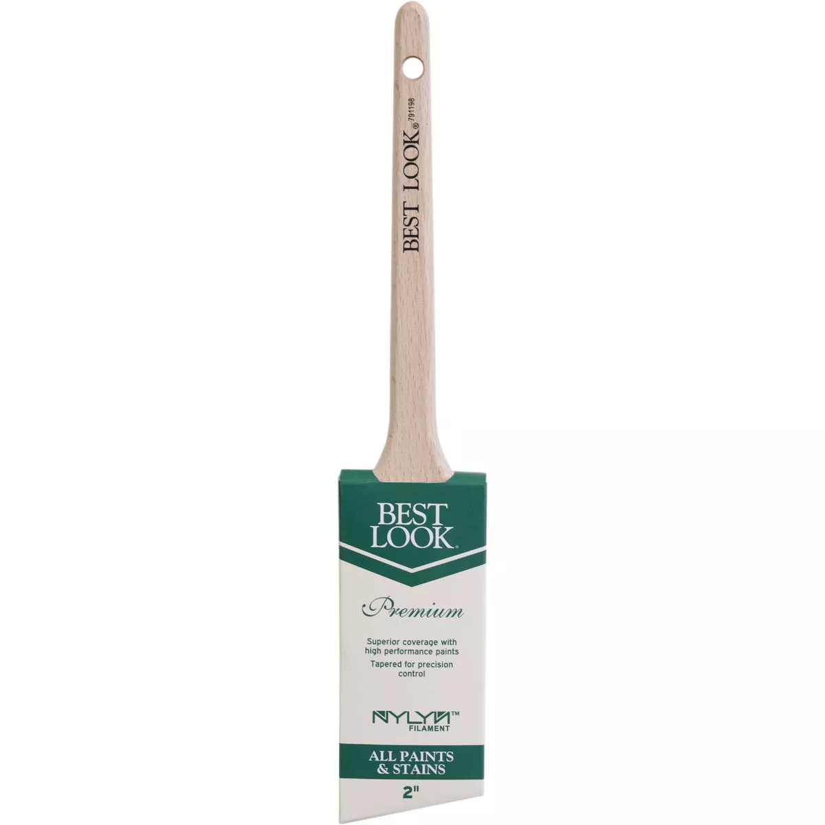 Best Look 2 In. Premium A/S Nylyn Brush With Rattail Beech Wood Handle