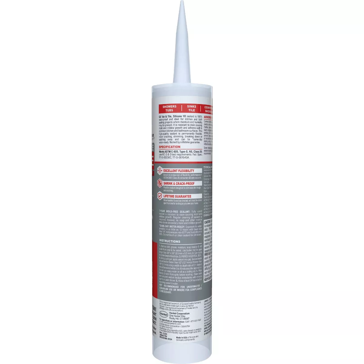 GE Silicone 1 Tub & Tile, Clear, 10.1 Oz. Cartridge - photo 2