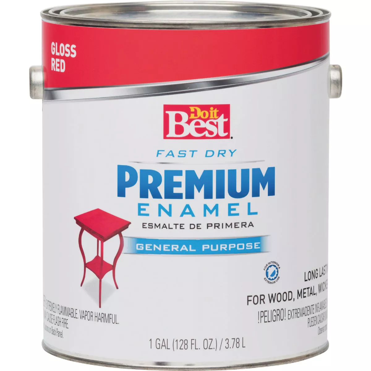 Do it Best Fast Dry Acrylic Latex Gloss Premium Enamel, Red, 1 Gal. - photo 2