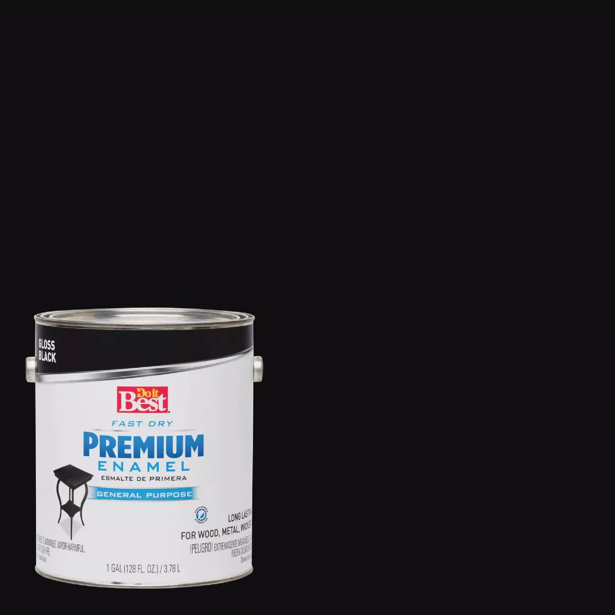 Do it Best Fast Dry Acrylic Latex Gloss Premium Enamel, Black, 1 Gal.
