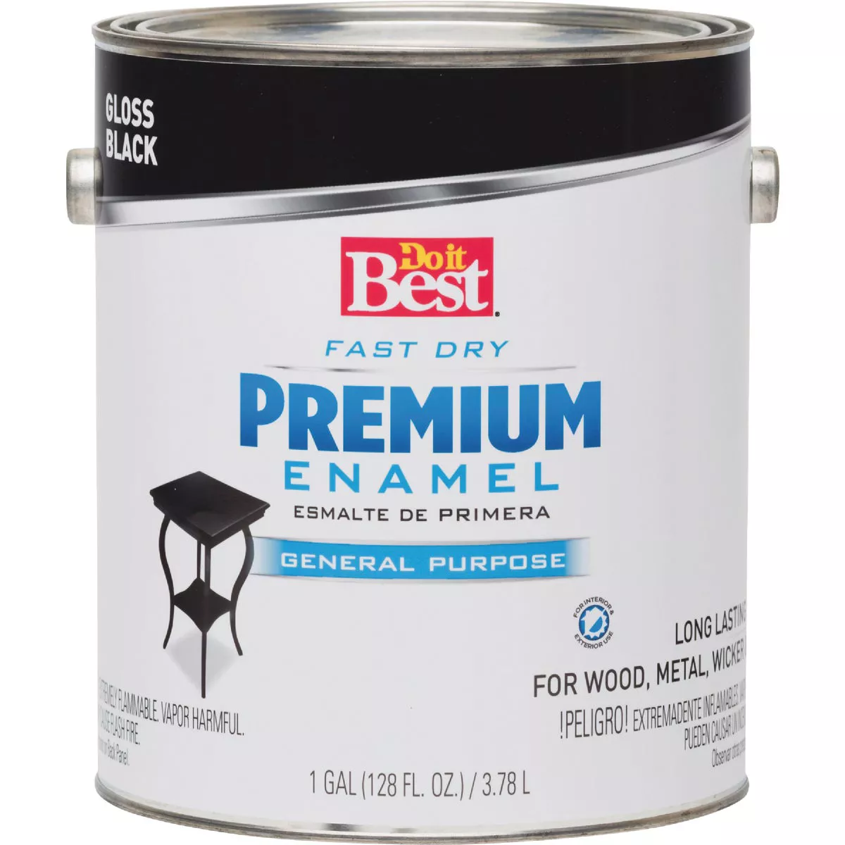Do it Best Fast Dry Acrylic Latex Gloss Premium Enamel, Black, 1 Gal. - photo 2
