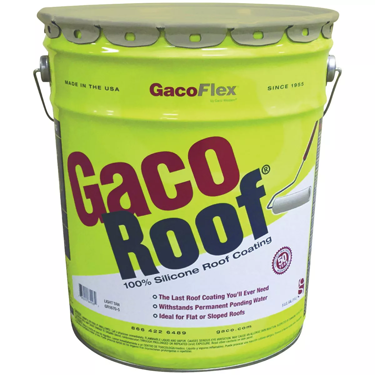GacoRoof Silicone Roof Coating, Tan, 5 Gal.