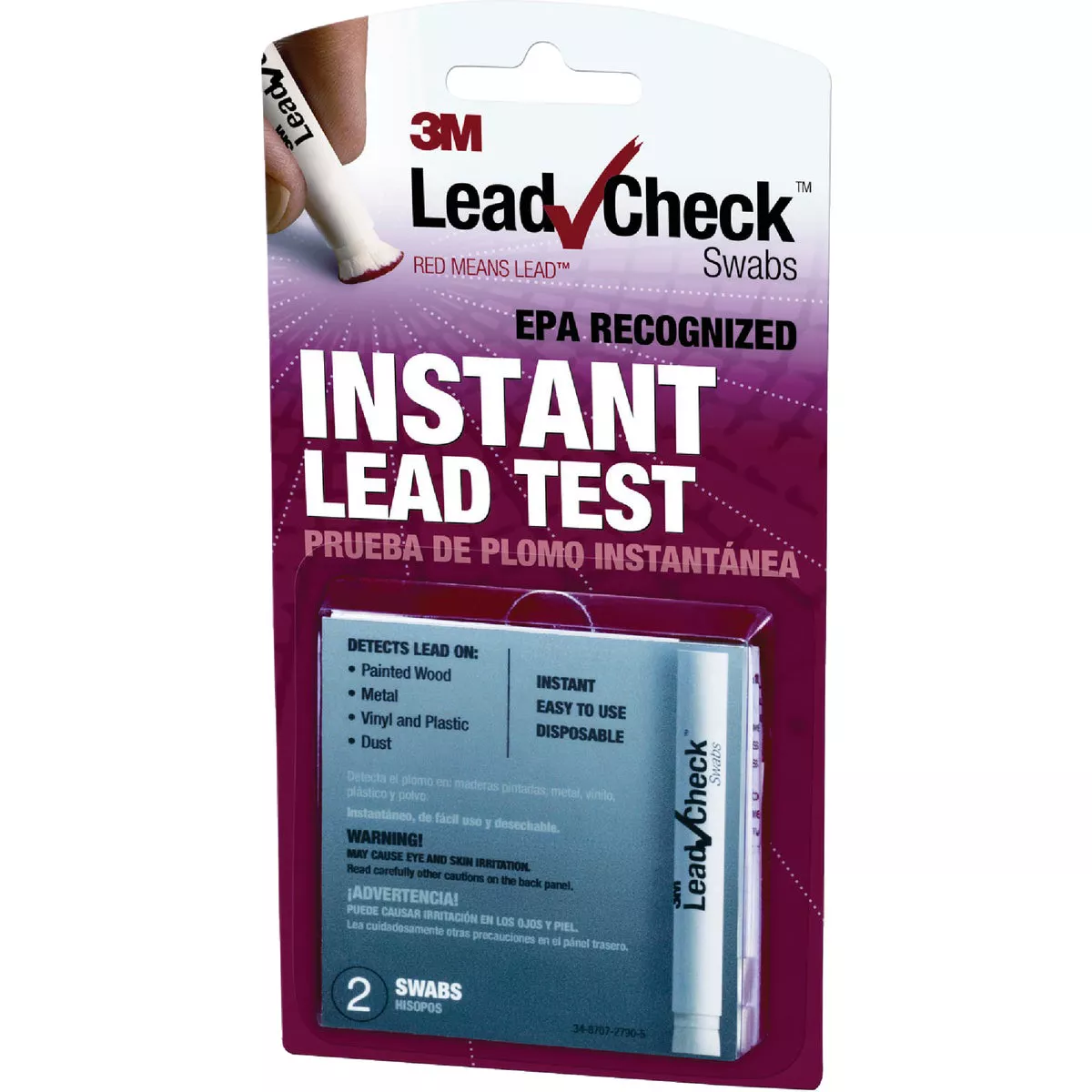 3M LeadCheck Instant Results Disposable Swabs Lead Test Kit (2-Pack)