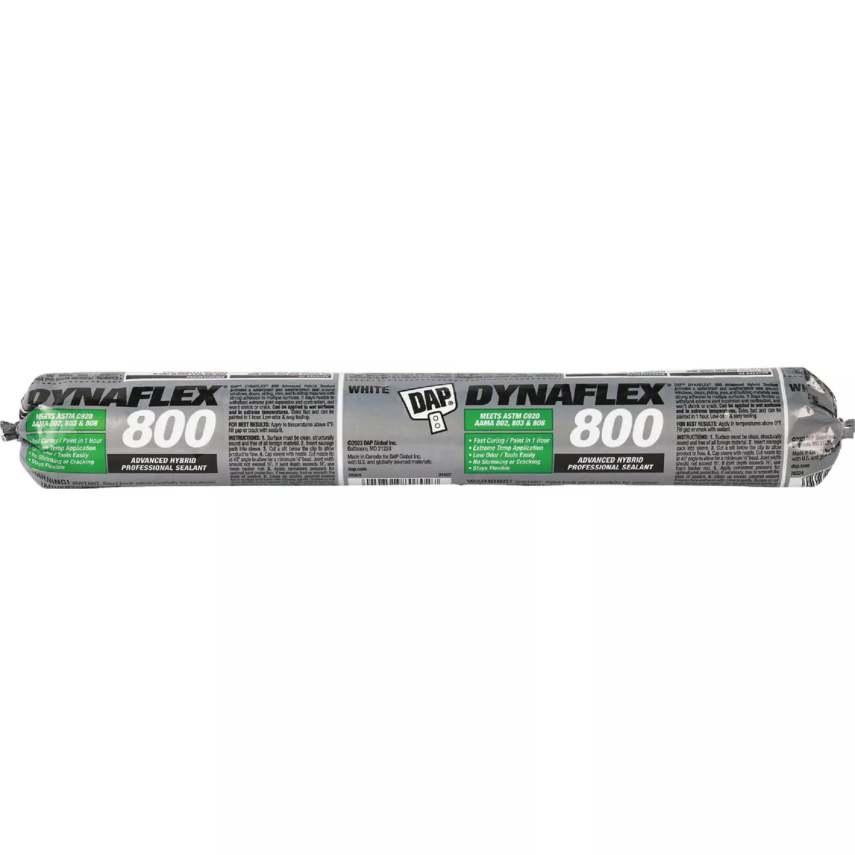 DAP Dynaflex 800 20.3 Oz. Sausage Pack Advanced Window, Door, Siding, & Trim Polymer Sealant - White