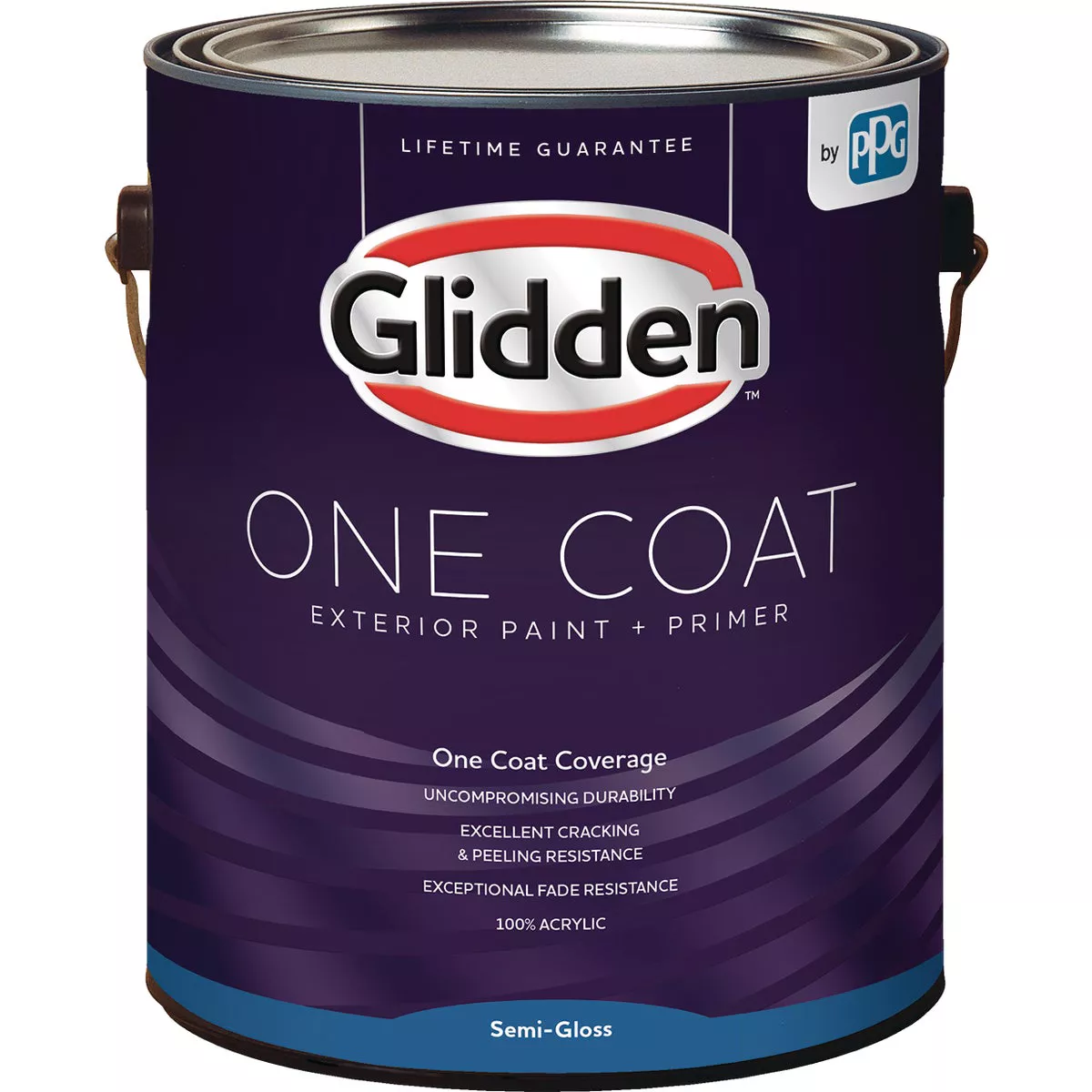 Glidden One Coat Exterior Paint + Primer Semi-Gloss Midtone Base 1 Gallon