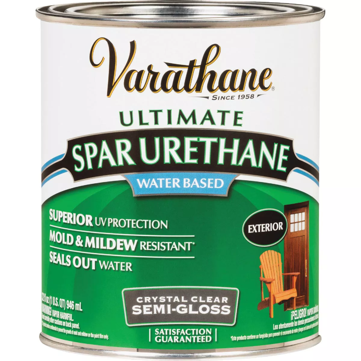 Varathane Semi-Gloss Clear Water Based Exterior Spar Urethane, 1 Qt. - photo 2