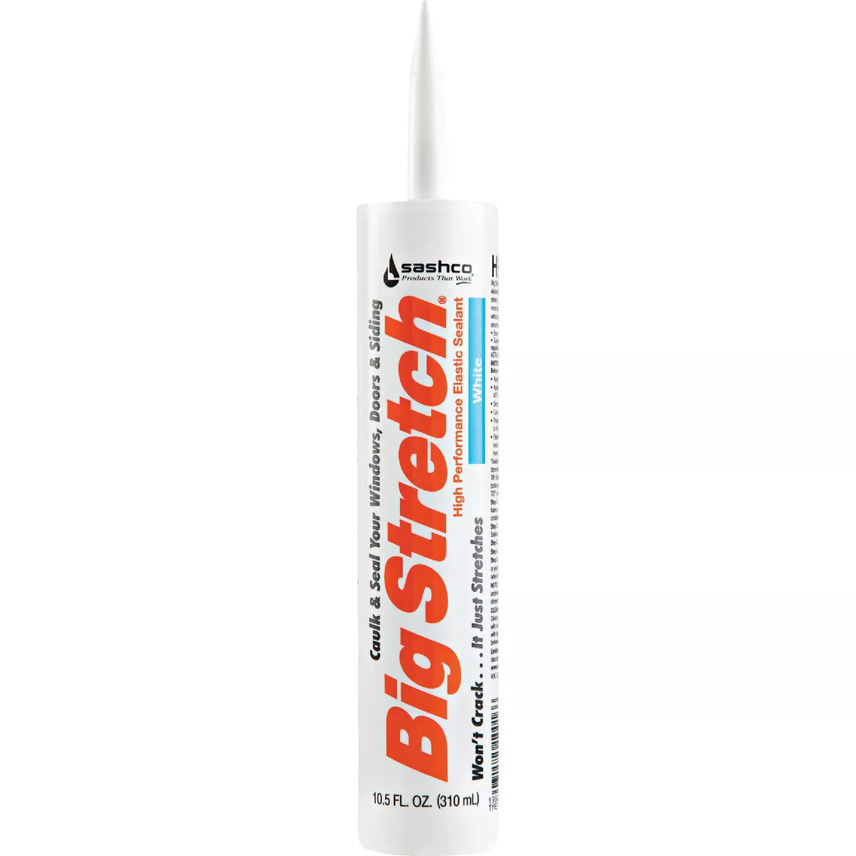 Sashco Big Stretch 10.5 Oz. Acrylic Elastomeric Caulk, White