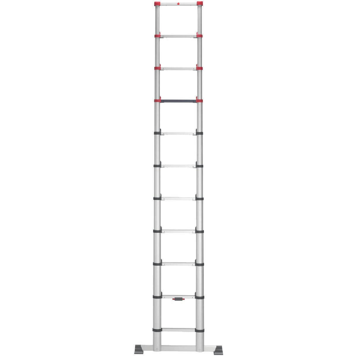 Hailo 11 Ft. Aluminum 11-Rung Telescoping Ladder with 330 Lb. Load ...