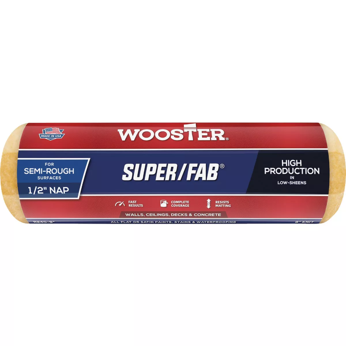 Wooster Super/Fab 9 In. x 1/2 In. Knit Fabric Roller Cover