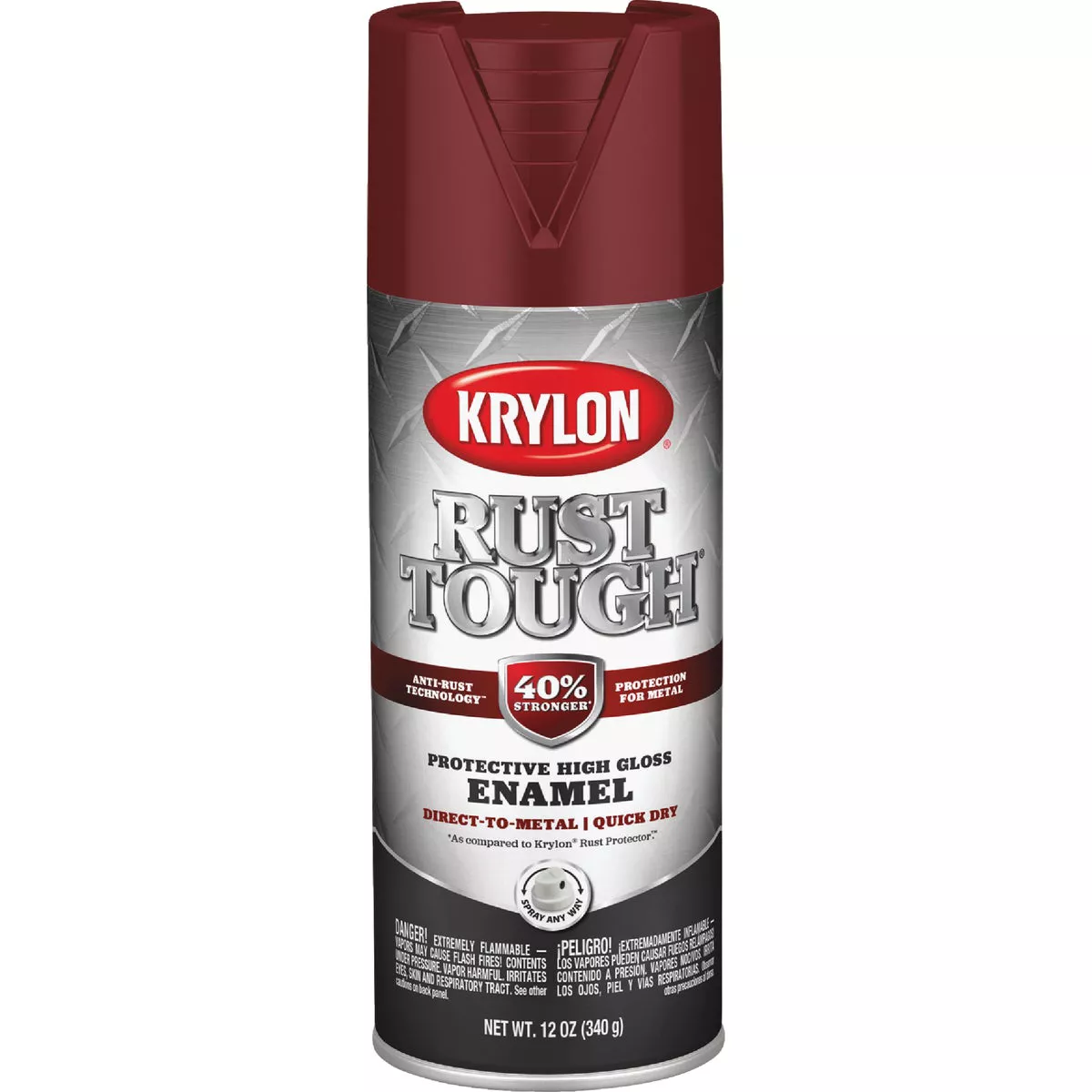 Krylon Rust Tough 12 Oz. Gloss Alkyd Enamel Spray Paint, Burgundy