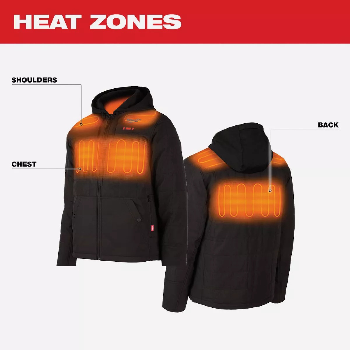 Milwaukee M12 AXIS Men's Black Cordless Heated Jacket Kit, 2XL - photo 7