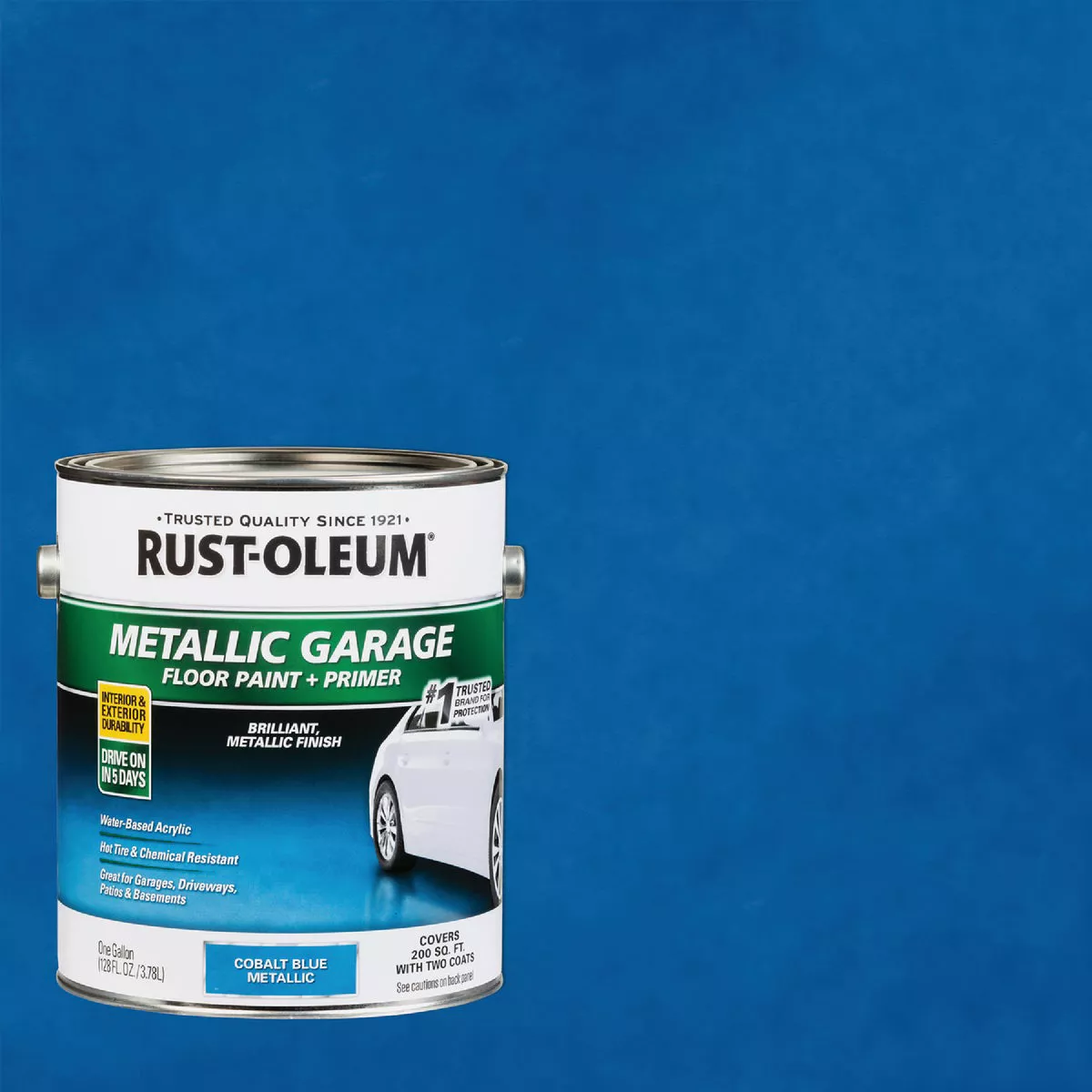 Rust-Oleum Metallic Garage Floor Paint + Primer, 1 Gal., Cobalt Blue