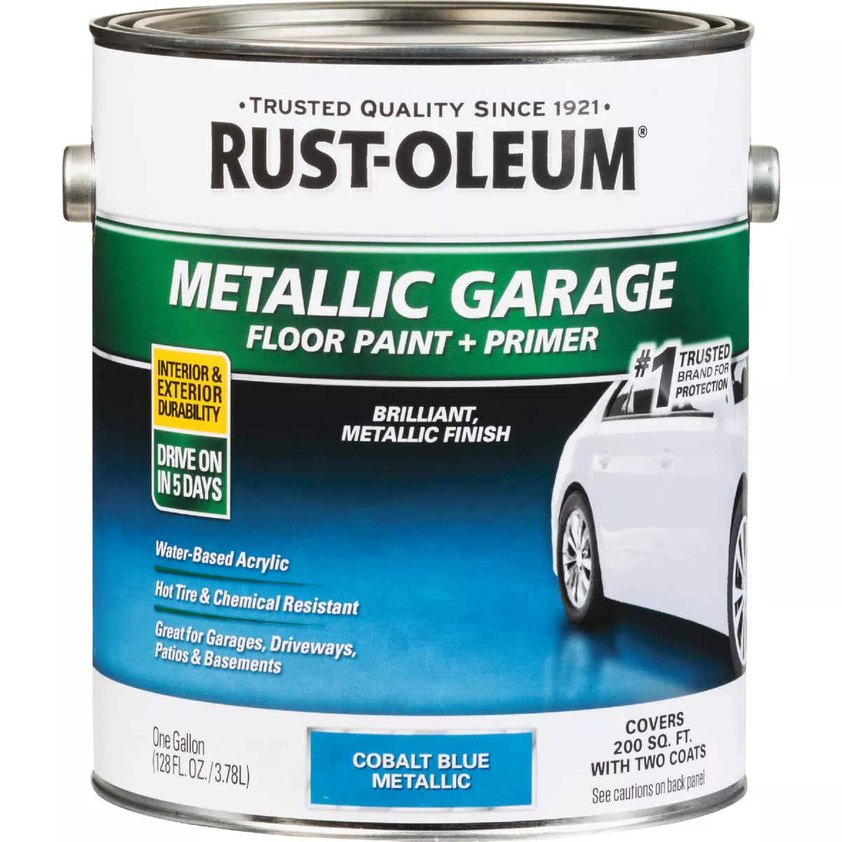 Rust-Oleum Metallic Garage Floor Paint + Primer, 1 Gal., Cobalt Blue - photo 2