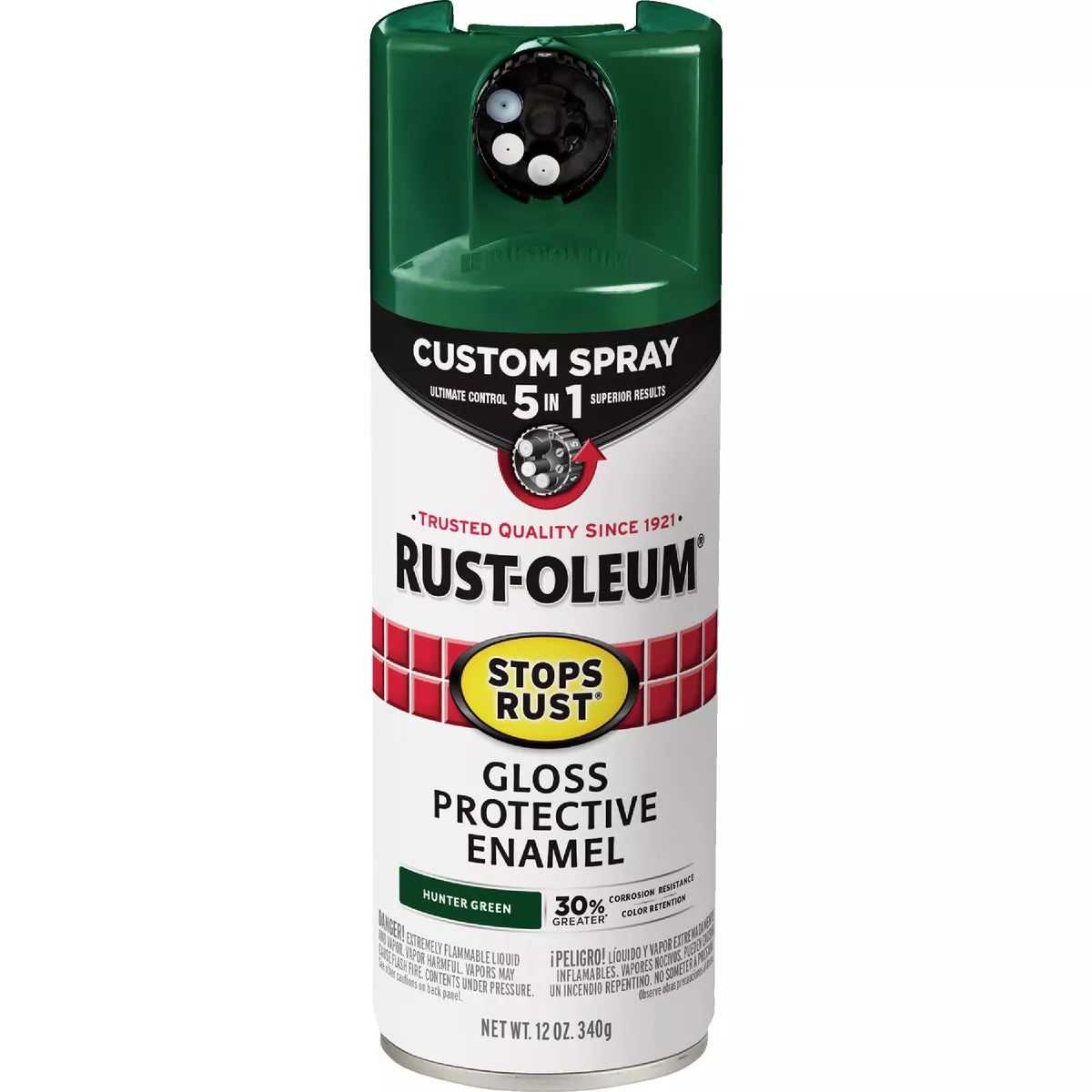 Rust-Oleum Stops Rust 12 Oz. Custom Spray 5 in 1 Gloss Spray Paint, Hunter Green - photo 6