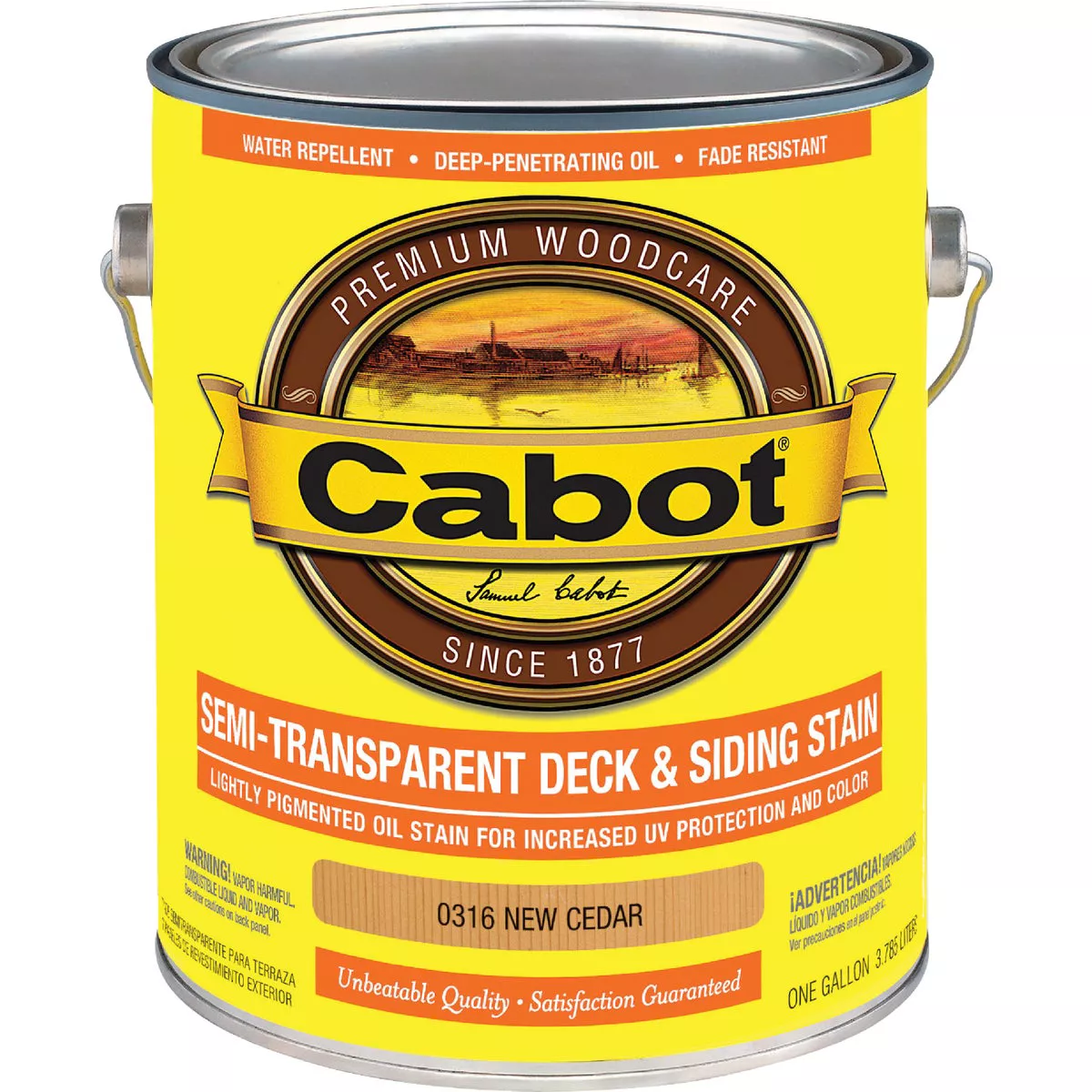 Cabot Semi-Transparent Deck & Siding Exterior Stain, New Cedar, 1 Gal.