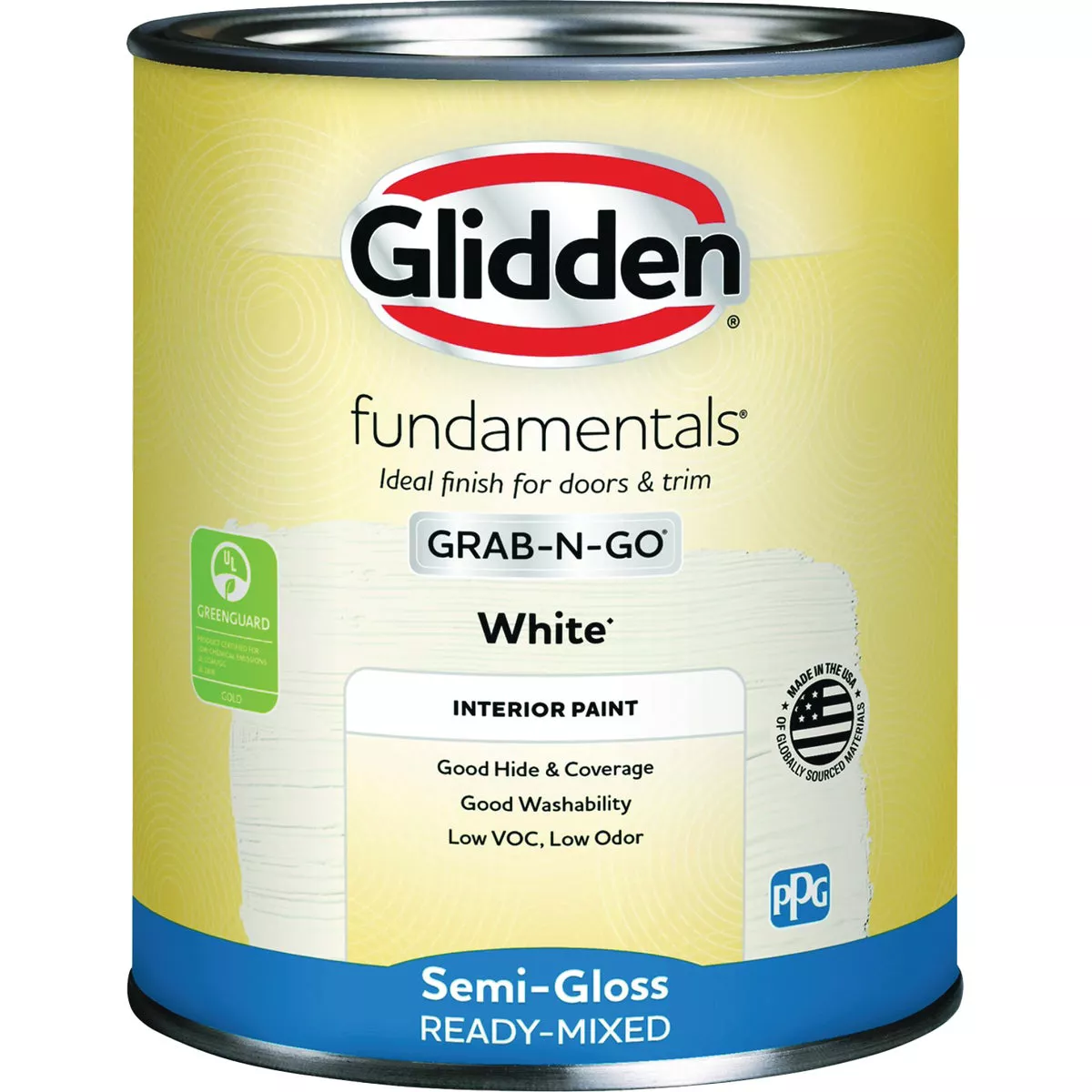 Glidden Fundamentals Grab-N-Go Semi-Gloss Interior Paint, White, 1 Qt. - photo 2