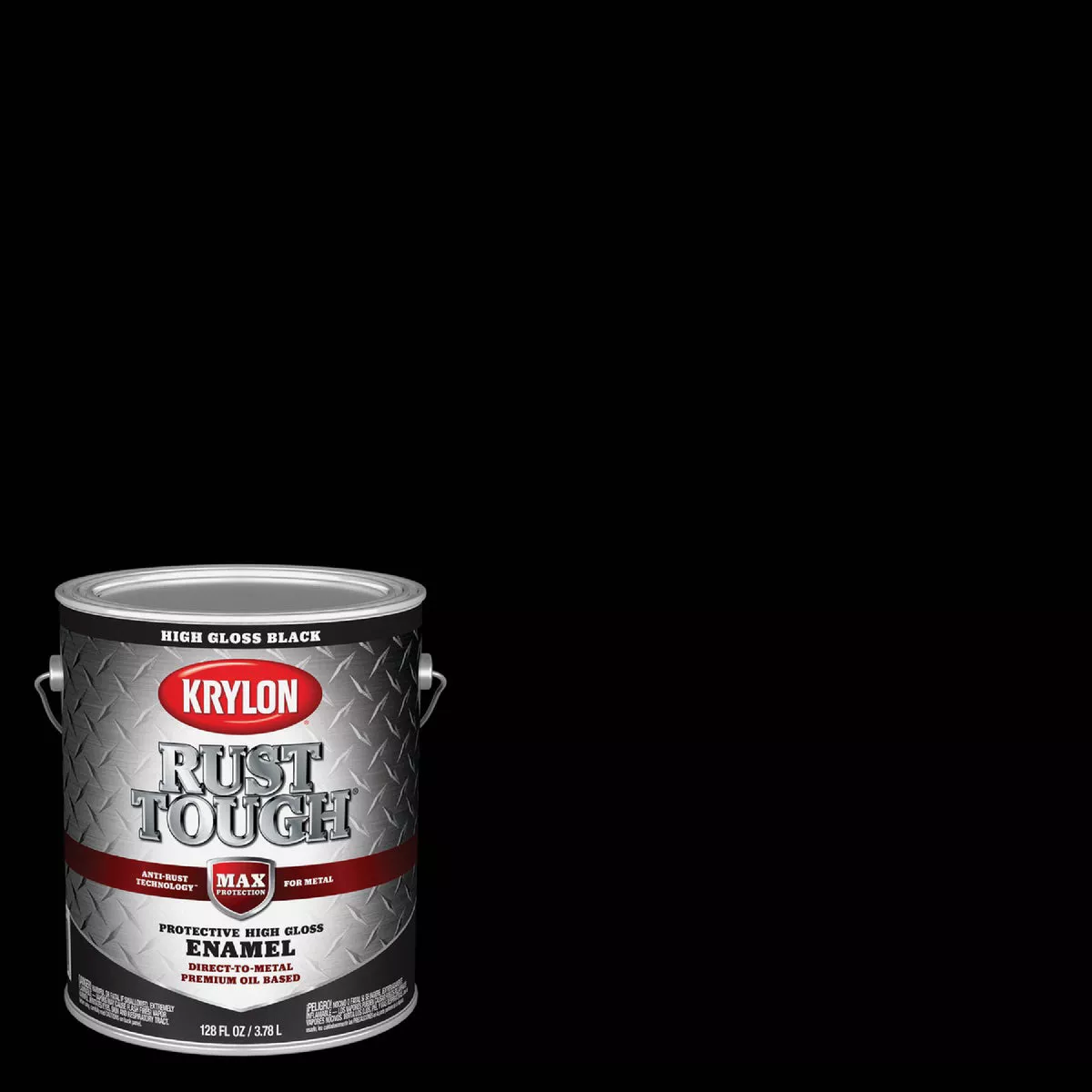 Krylon Rust Tough DTM Oil-Based Gloss Rust Control Enamel, Black, 1 Gal.