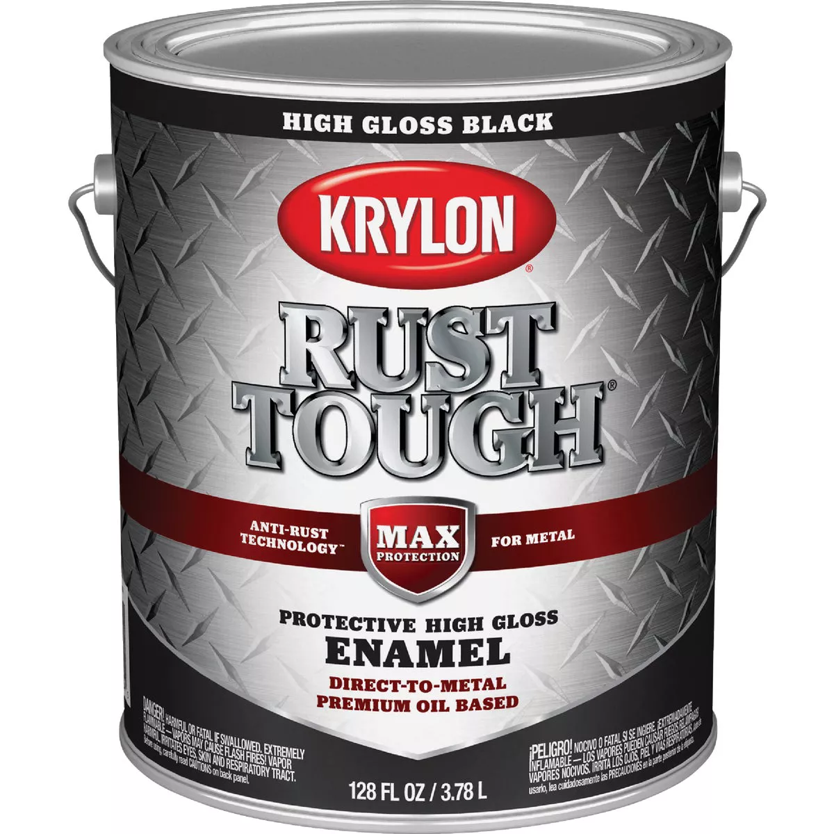 Krylon Rust Tough DTM Oil-Based Gloss Rust Control Enamel, Black, 1 Gal. - photo 2