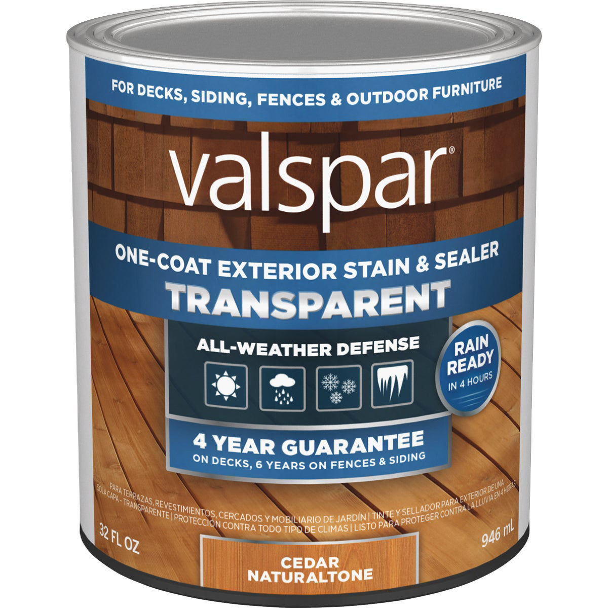 Valspar Transparent Deck Stain, Cedar Natural Tone, 1 Qt. Do it Best