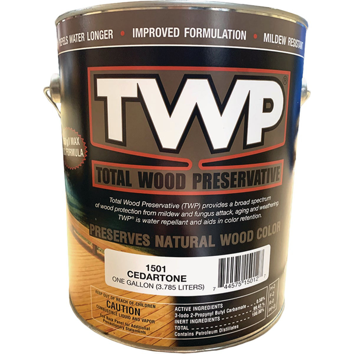TWP1500 Series Low VOC Wood Preservative Deck Stain, Cedartone, 1 Gal