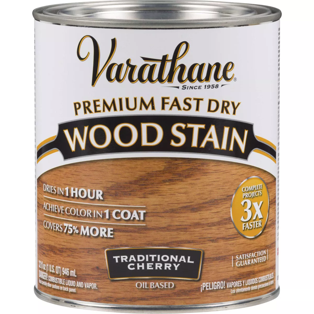 Varathane Fast Dry Traditional Cherry Urethane Modified Alkyd Interior Wood Stain, 1 Qt.