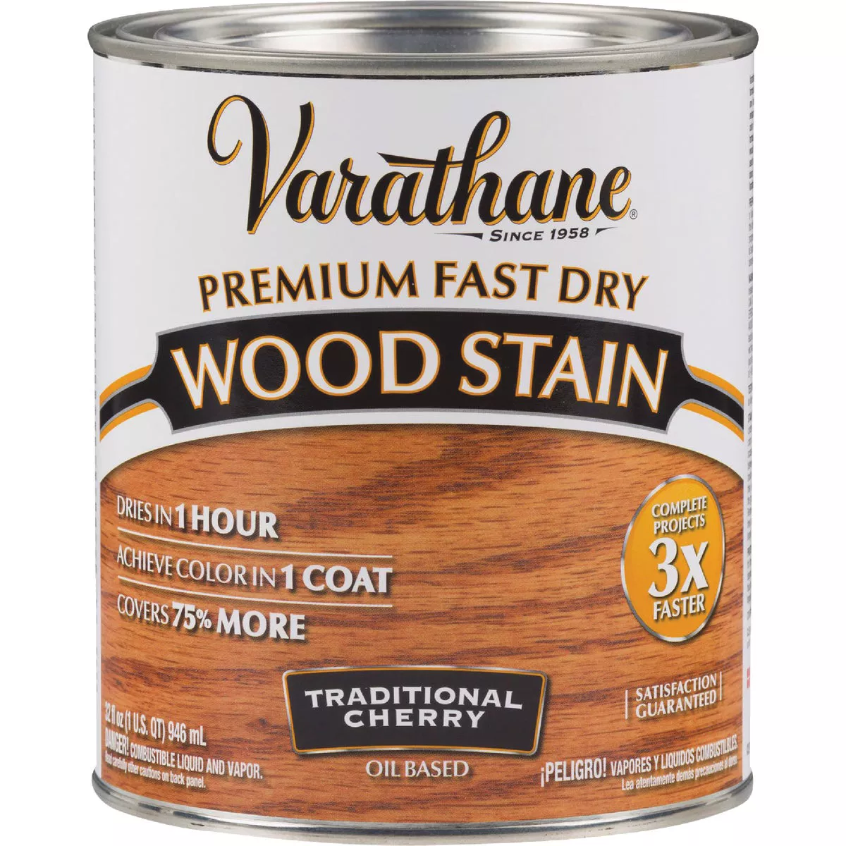 Varathane Fast Dry Traditional Cherry Urethane Modified Alkyd Interior Wood Stain, 1 Qt. - photo 2