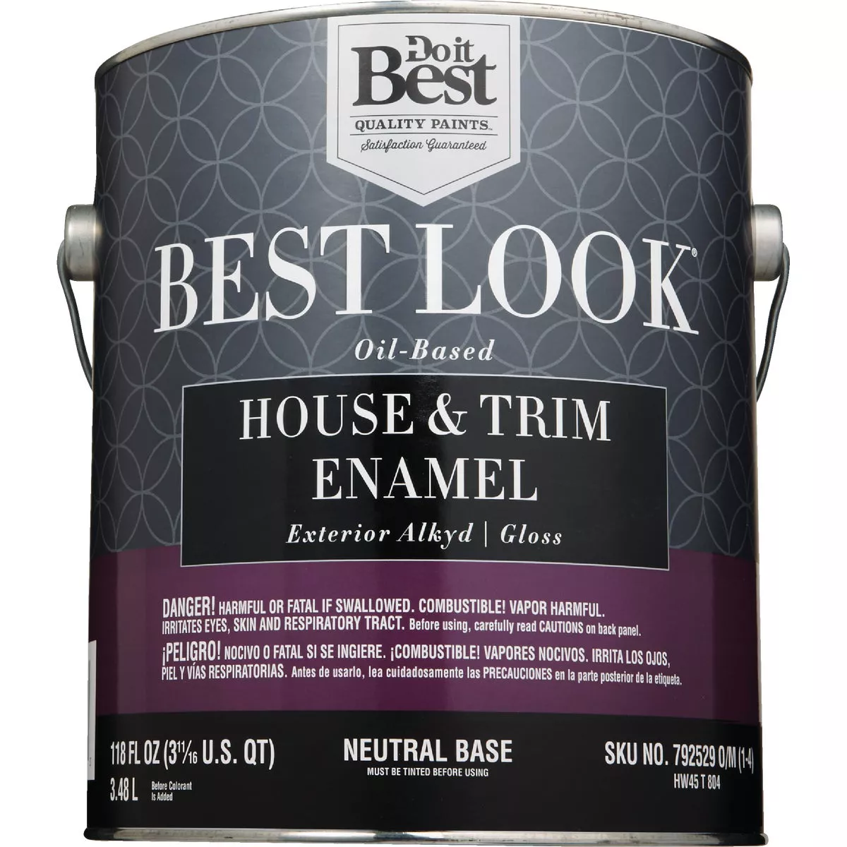 Best Look Oil-Based Alkyd Gloss Exterior House & Trim Enamel Paint, Neutral Base, 1 Gal. - photo 2