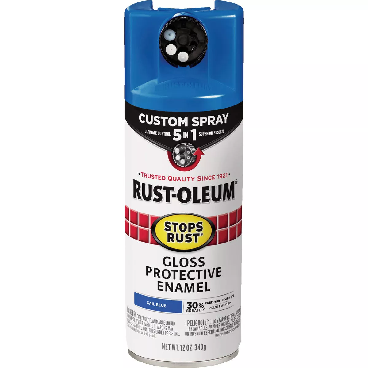 Rust-Oleum Stops Rust 12 Oz. Custom Spray 5 in 1 Gloss Spray Paint, Sail Blue - photo 6