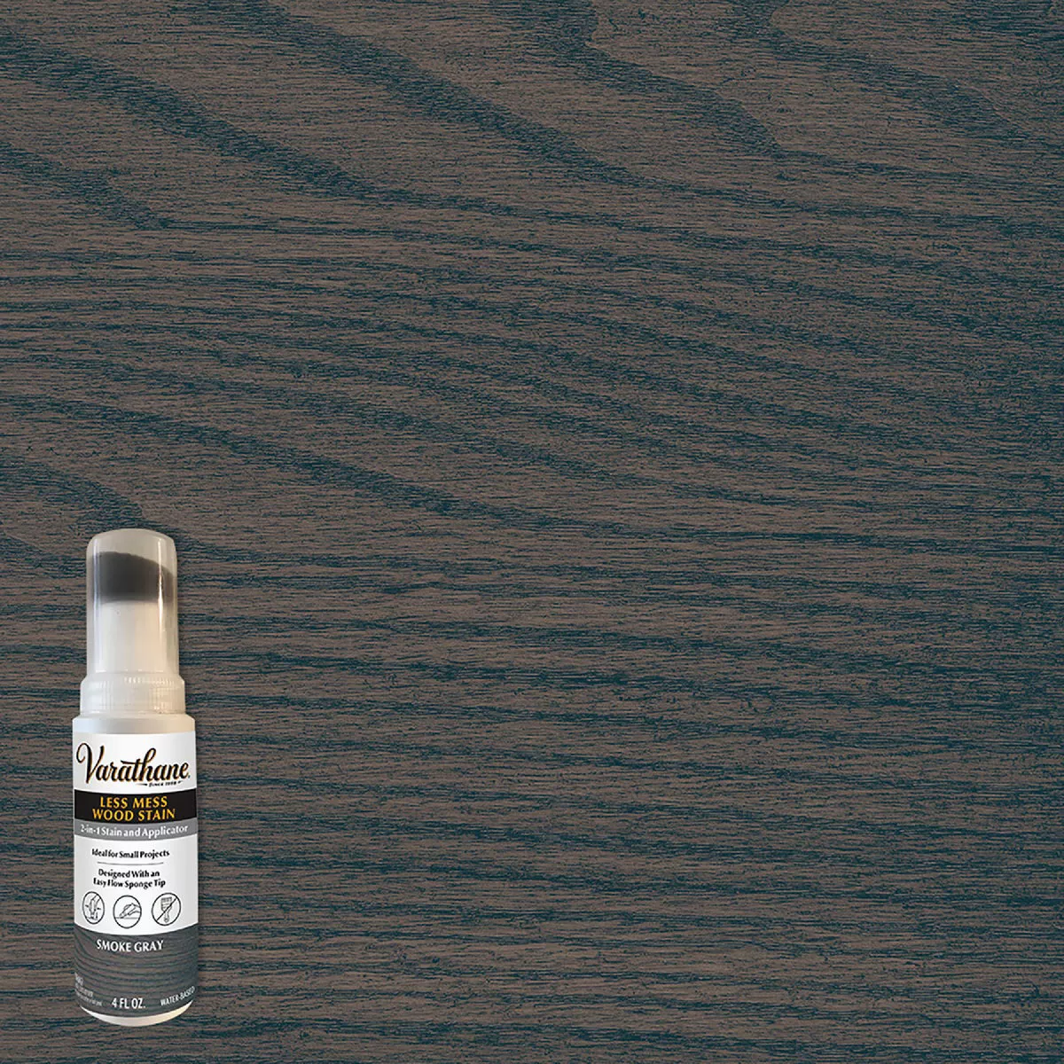 Varathane Less Mess Smoke Gray Water-Based Interior Wood Stain, 4 Oz. - photo 5