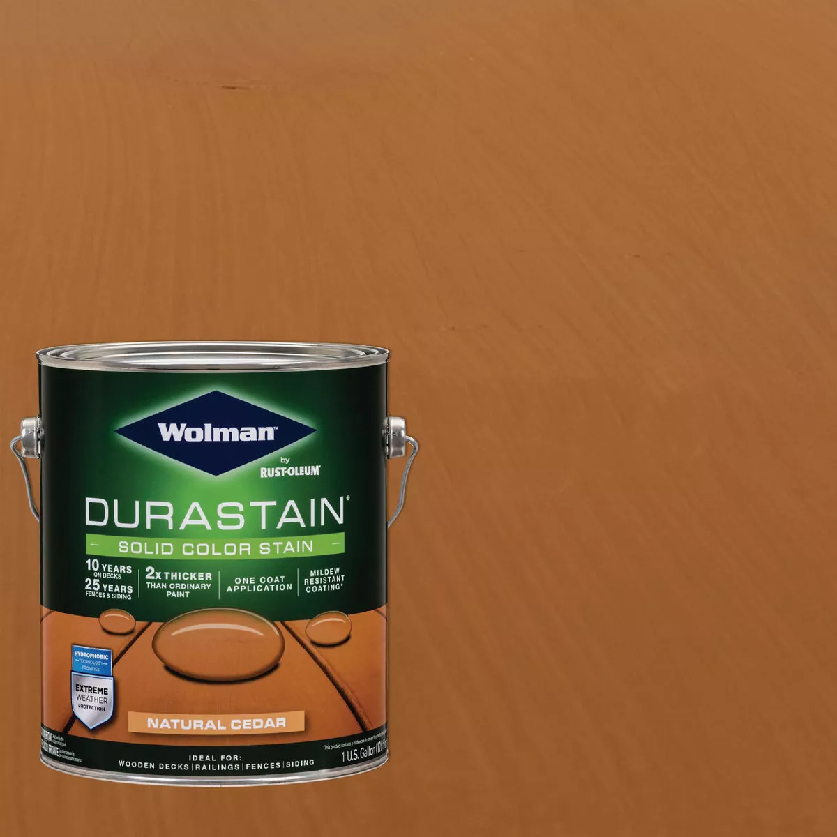 Wolman DuraStain One Coat Solid Color Exterior Stain, Natural Cedar 1 Gal.