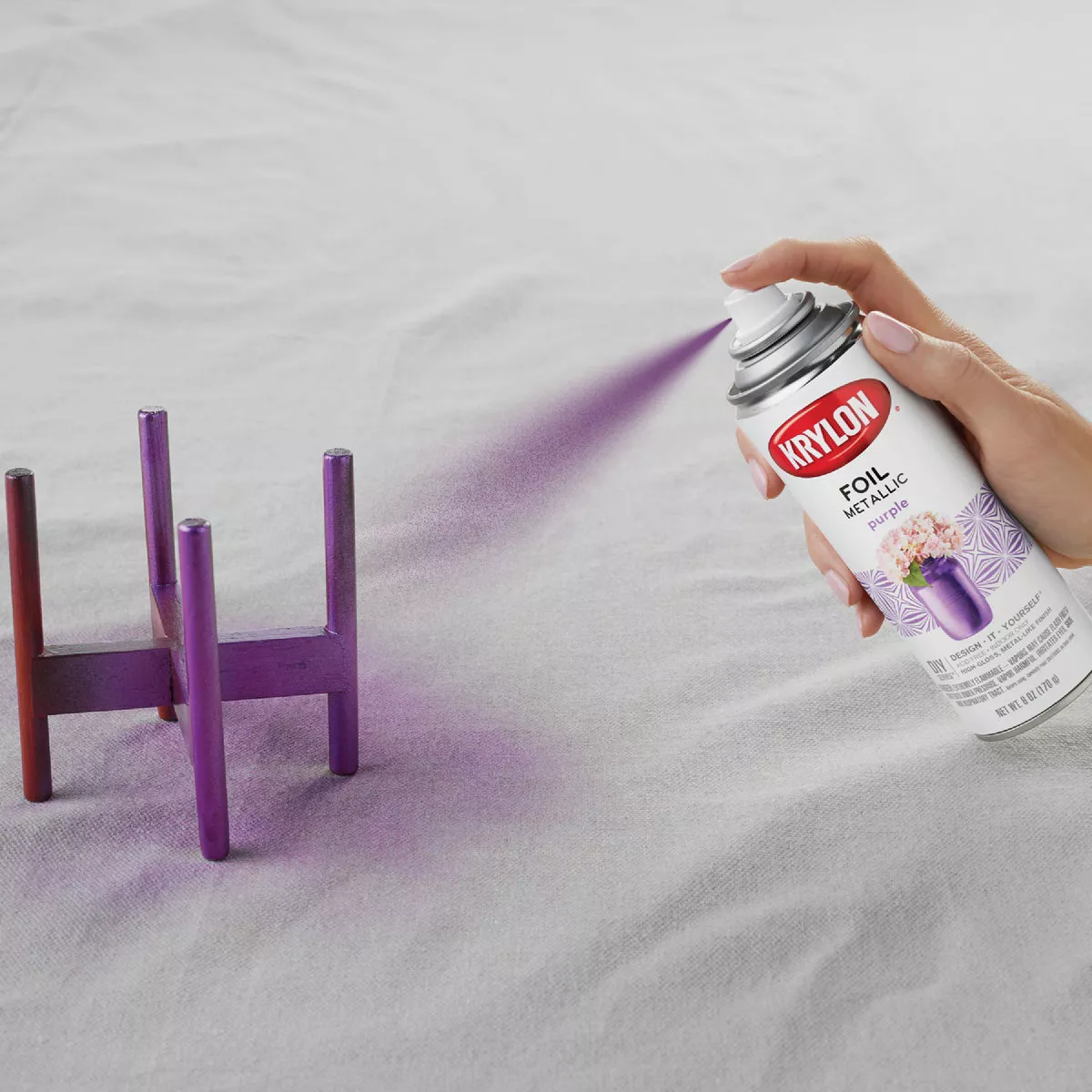 Krylon 8 Oz. Premium Foil Metallic Purple Spray Paint - photo 3