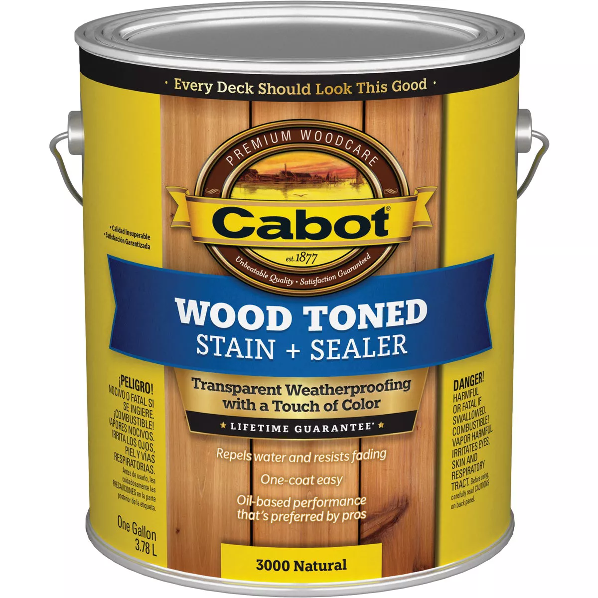 Cabot Alkyd/Oil Base Wood Toned Deck & Siding Stain, 3000 Natural, 1 Gal. - photo 2