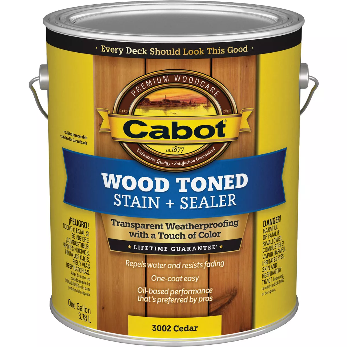 Cabot Alkyd/Oil Base Wood Toned Deck & Siding Stain, 3002 Cedar, 1 Gal. - photo 2