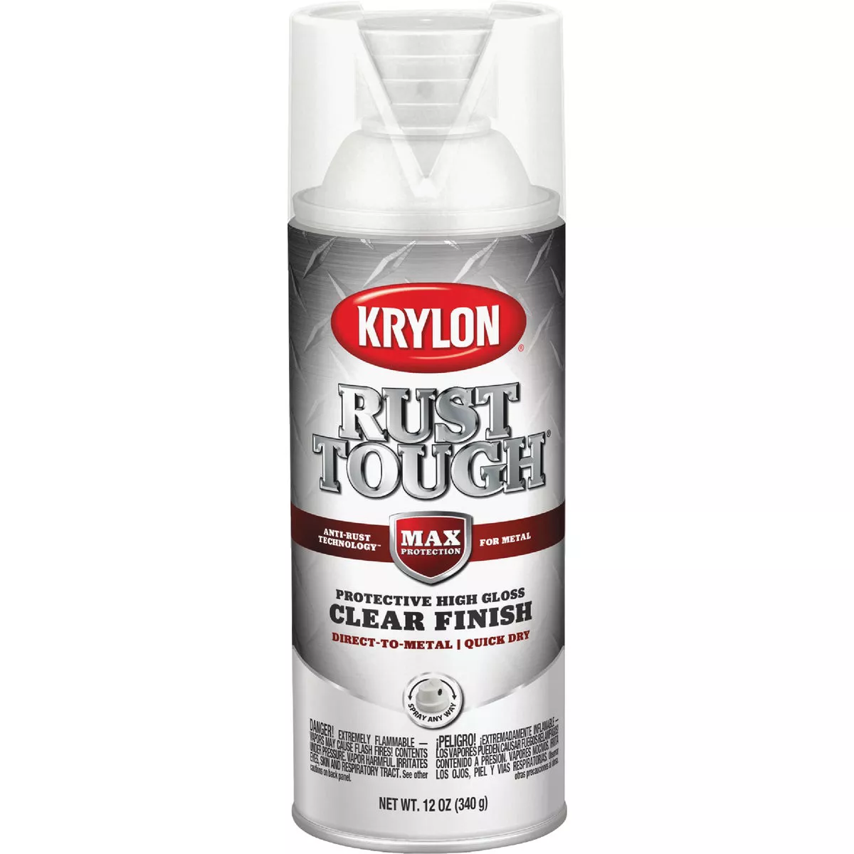 Krylon Rust Tough 12 Oz. Gloss Alkyd Enamel Spray Paint, Clear
