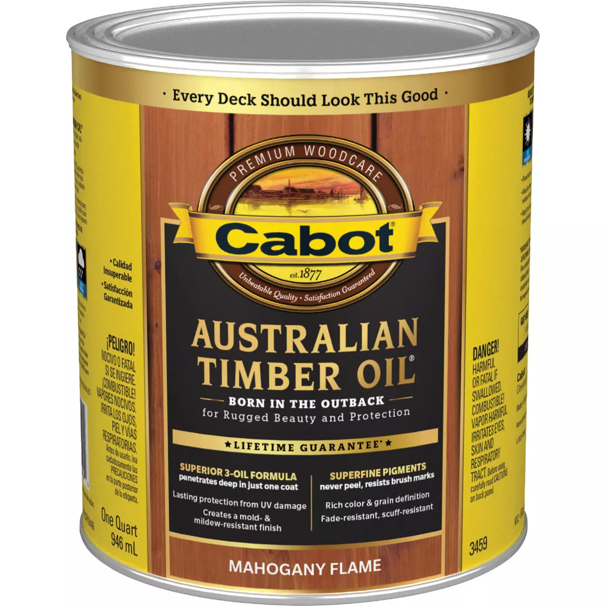 Cabot Australian Timber Oil, Mahogany Flame, 1 Qt. - photo 2