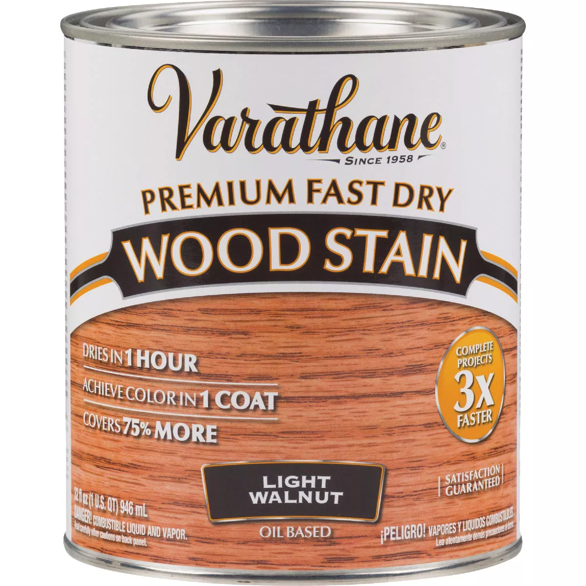 Varathane Fast Dry Light Walnut Urethane Modified Alkyd Interior Wood Stain, 1 Qt. - photo 2